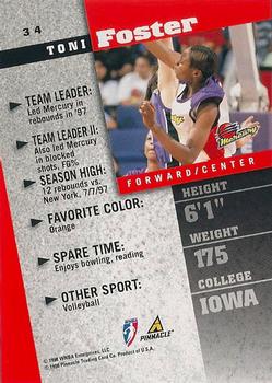 1998 Pinnacle WNBA - Court Collection #34 Toni Foster Back