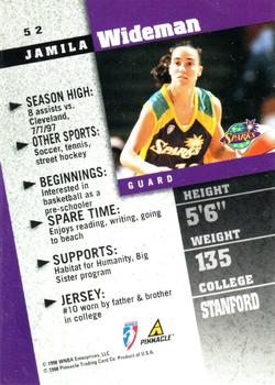 1998 Pinnacle WNBA - Court Collection #52 Jamila Wideman Back