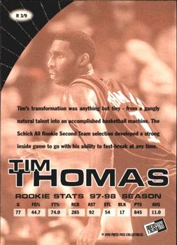 1998 Press Pass - Real Deal Rookies #R3 Tim Thomas Back