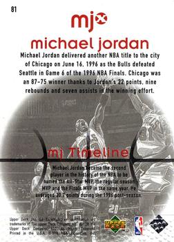 1998 Upper Deck MJx #81 Michael Jordan Back
