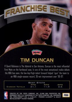1998-99 Bowman's Best - Franchise Best #FB9 Tim Duncan Back