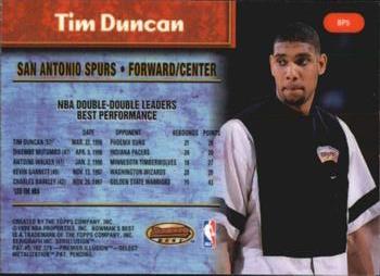 1998-99 Bowman's Best - Performers #BP5 Tim Duncan Back