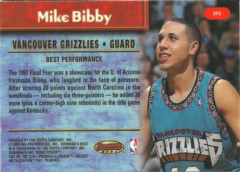 1998-99 Bowman's Best - Performers #BP8 Mike Bibby Back