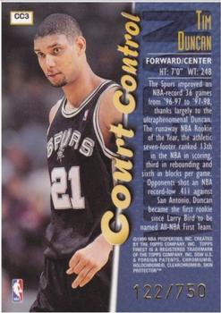 1998-99 Finest - Court Control #CC3 Tim Duncan Back