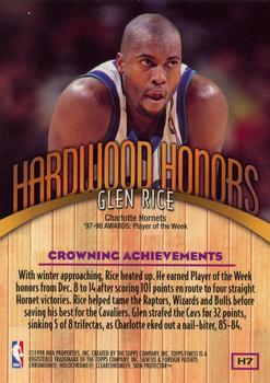 1998-99 Finest - Hardwood Honors #H7 Glen Rice Back