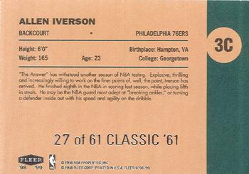1998-99 Fleer Tradition - Classic '61 #3C Allen Iverson Back