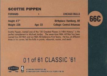 1998-99 Fleer Tradition - Classic '61 #66C Scottie Pippen Back