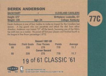 1998-99 Fleer Tradition - Classic '61 #77C Derek Anderson Back