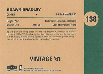 1998-99 Fleer Tradition - Vintage '61 #138 Shawn Bradley Back