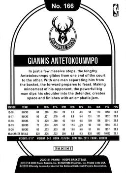 2020-21 Hoops - Teal Explosion #166 Giannis Antetokounmpo Back