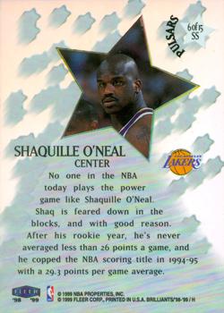 1998-99 Fleer Brilliants - Shining Stars Pulsars #6 SS Shaquille O'Neal Back