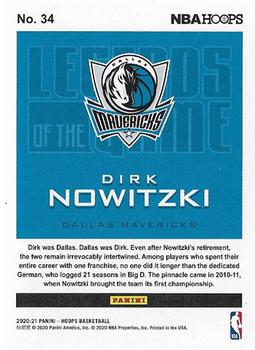 2020-21 Hoops - Legends of the Game #34 Dirk Nowitzki Back