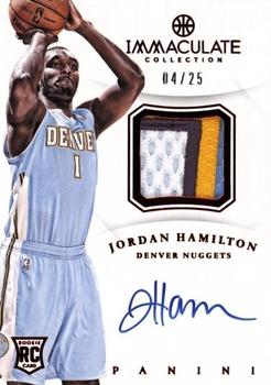 2012-13 Panini Immaculate Collection - Autographed Patches Chinese Red #AP-HA Jordan Hamilton Front