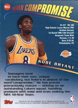 1998-99 Stadium Club - Never Compromise #NC2 Kobe Bryant Back