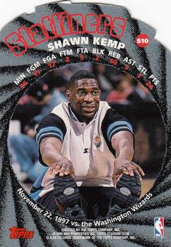1998-99 Stadium Club - Statliners #S10 Shawn Kemp Back