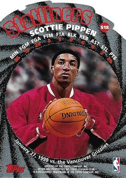 1998-99 Stadium Club - Statliners #S18 Scottie Pippen Back