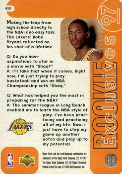 1996-97 Upper Deck - Rookie Exclusives #R10 Kobe Bryant Back