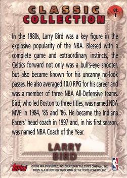 1998-99 Topps - Classic Collection #CL1 Larry Bird Back
