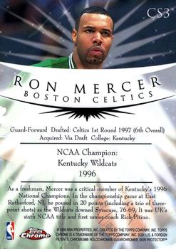 1998-99 Topps Chrome - Champion Spirit #CS3 Ron Mercer Back