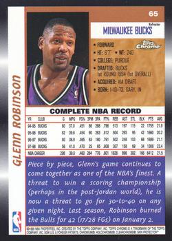 1998-99 Topps Chrome - Refractors #65 Glenn Robinson Back