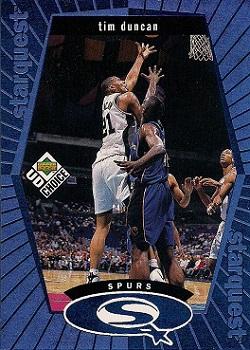 1998-99 UD Choice - StarQuest Blue #SQ24 Tim Duncan Front