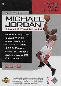 1998-99 UD Choice Preview - Michael Jordan NBA Finals Shots #5 Michael Jordan Back