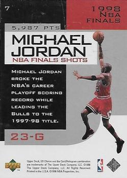 1998-99 UD Choice Preview - Michael Jordan NBA Finals Shots #7 Michael Jordan Back