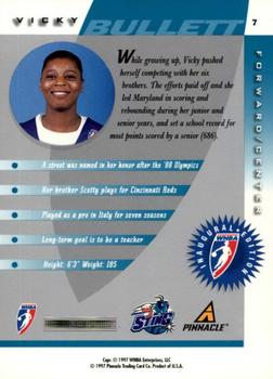 1997 Pinnacle Inside WNBA #7 Vicky Bullett Back