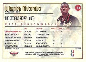 1997-98 Bowman's Best #100 Dikembe Mutombo Back