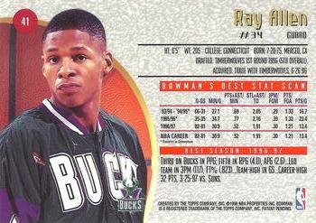 1997-98 Bowman's Best #41 Ray Allen Back