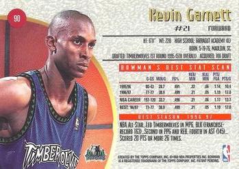 1997-98 Bowman's Best #90 Kevin Garnett Back