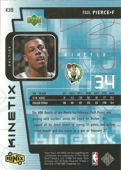 1998-99 Upper Deck Ionix - Kinetix #K18 Paul Pierce Back