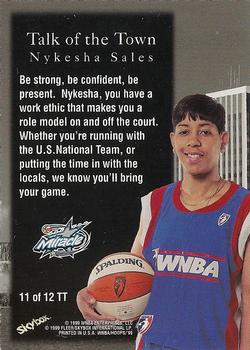 1999 Hoops WNBA - Talk of the Town #11 Nykesha Sales Back