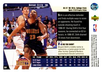 1997-98 Collector's Choice #36 Bryant Stith Back
