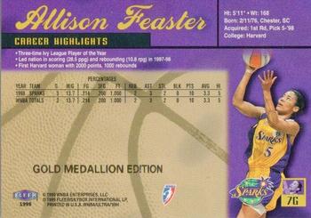 1999 Ultra WNBA - Gold Medallion #7G Allison Feaster Back