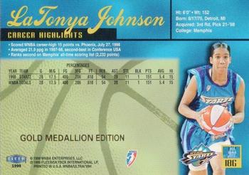 1999 Ultra WNBA - Gold Medallion #18G LaTonya Johnson Back