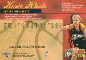 1999 Ultra WNBA - Gold Medallion #33G Korie Hlede Back