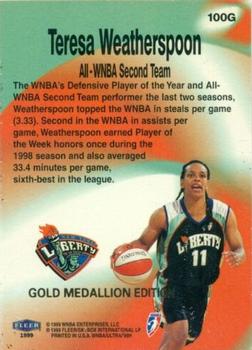 1999 Ultra WNBA - Gold Medallion #100G Teresa Weatherspoon Back