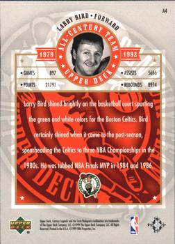 1998-99 Upper Deck Century Legends - All-Century Team #A4 Larry Bird Back