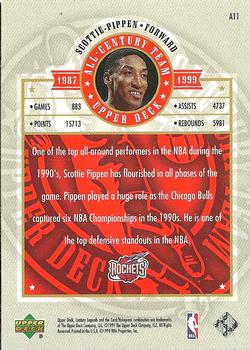 1998-99 Upper Deck Century Legends - All-Century Team #A11 Scottie Pippen Back