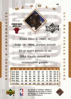 1999 Upper Deck Michael Jordan Athlete of the Century - MJ Gold #26 Michael Jordan Back