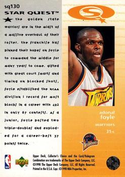 1997-98 Collector's Choice - StarQuest #SQ130 Adonal Foyle Back