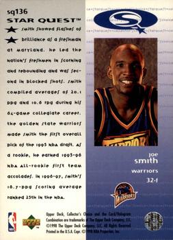 1997-98 Collector's Choice - StarQuest #SQ136 Joe Smith Back