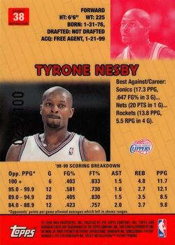 1999-00 Bowman's Best - Atomic Refractors #38 Tyrone Nesby Back
