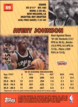 1999-00 Bowman's Best - Atomic Refractors #69 Avery Johnson Back