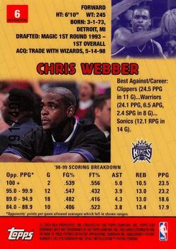 1999-00 Bowman's Best - Refractors #6 Chris Webber Back