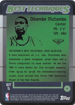 1999-00 Bowman's Best - Best Techniques #BT5 Dikembe Mutombo Back