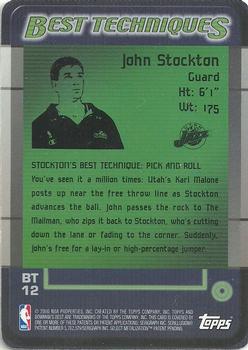 1999-00 Bowman's Best - Best Techniques #BT12 John Stockton Back
