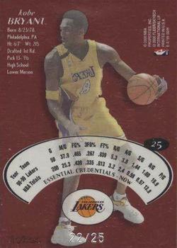 1999-00 E-X - Essential Credentials Now #25 Kobe Bryant Back
