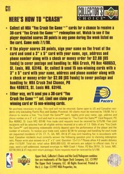 1997-98 Collector's Choice - You Crash the Game Scoring #C11 Reggie Miller Back